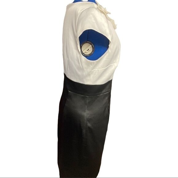 STUDIO ONE women’s dress, Size 16, white & black with white rosettes SEE DESCRIP - Picture 2 of 12